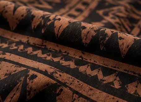 Close-up of the Ancient Tapa print on the fabric