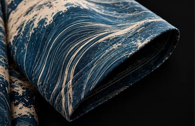 The printed sleeve of the Wave Line t-shirt